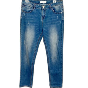 Promad Boutique Francaise Distressed Skinny Denim Jeans Blue Size 8